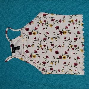 cropped halter top w flowers